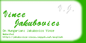 vince jakubovics business card
